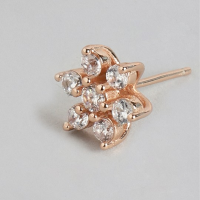 Rose Gold Floral Studs Earrings